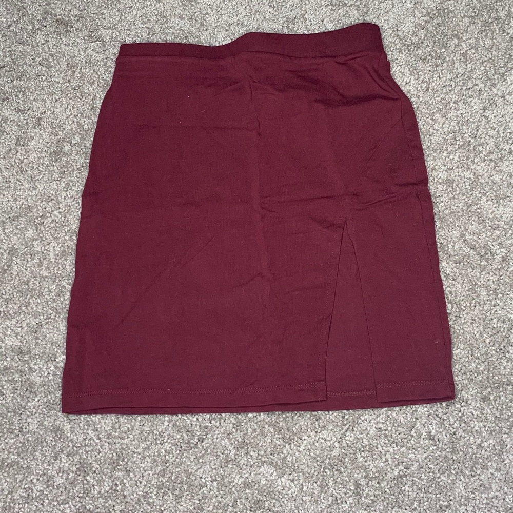 Maroon mini skirt